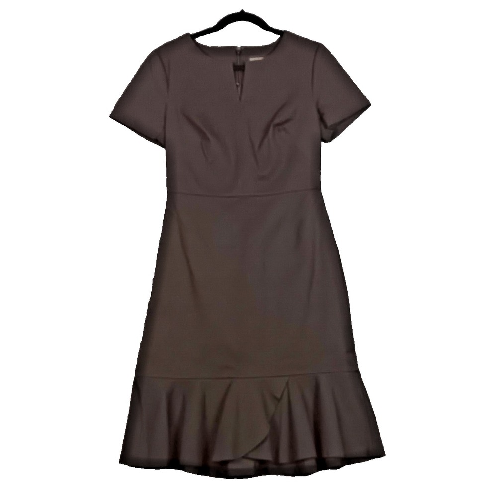 Banana Republic Lightweight Wool Fit-n-Flare Dress in Black-Size 6
